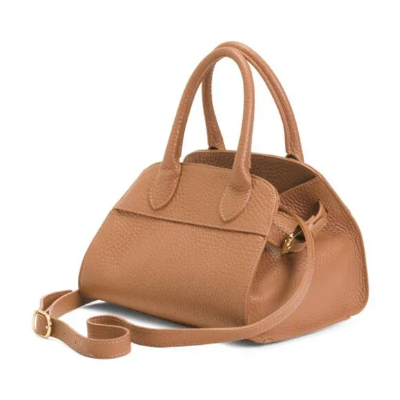 DIVINA FIRENZE Made In Italy Leather Mini Dome Shaped Crossbody